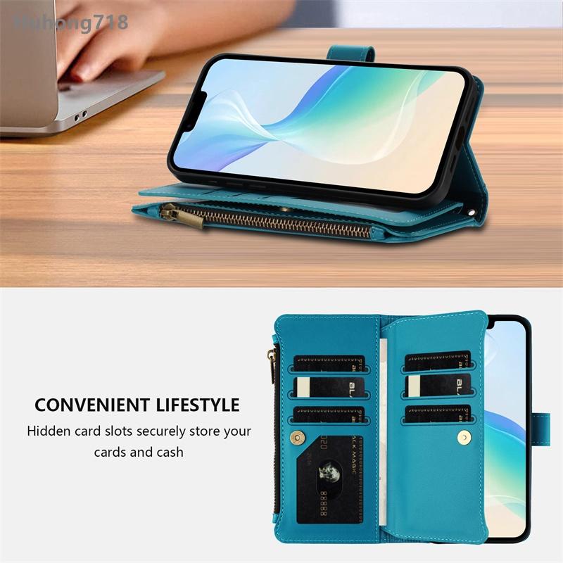 Кожаный чехол на молнии для Redmi 6 7 8 9 Power 10 Prime Plus 2022 11 12 13 6A 8A 9T 9A 9i 9C Nfc 9AT 10A 10C 10X 11A 12C 13X 4G 5G Обложка-кошелек Чехол