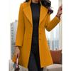 Женские пальто, однотонные куртки средней длины, прямые, однобортные, с воротником-стойкой, верхняя одежда, модная, осень-зима