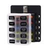PC Terminal Block Type, 1 In 10 Out Fuse Boxes for Cars, RVs, and Ships, with LED Lights, 12-32V