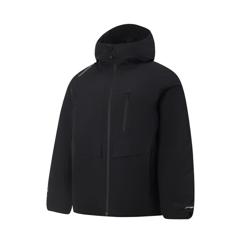 Li Ning Outdoor CF Водоотталкивающая Ветрозащитная Прочная Пуховая Куртка Унисекс Куртка Черный AYMV159-4