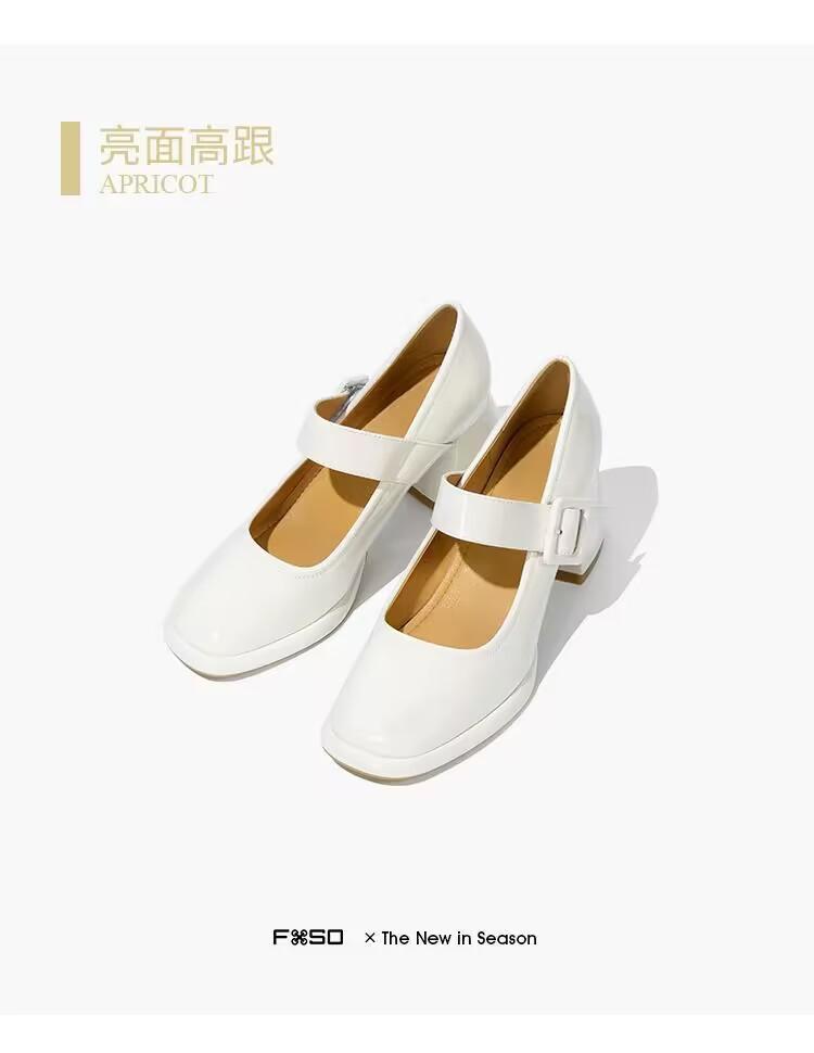 Туфли Мэри Джейн на высоком каблуке женские весна 2025 новые модные темпераментные туфли с круглым носком французские ретро милые туфли Мэри Джейн