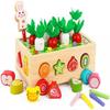 Игрушки Монтессори для детей 1 2 3 лет 7-в-1 Деревянные игрушки для малышей Сортер форм Пазл «Урожай моркови» Развивающие обучающие подарки для мальчиков девочек детей