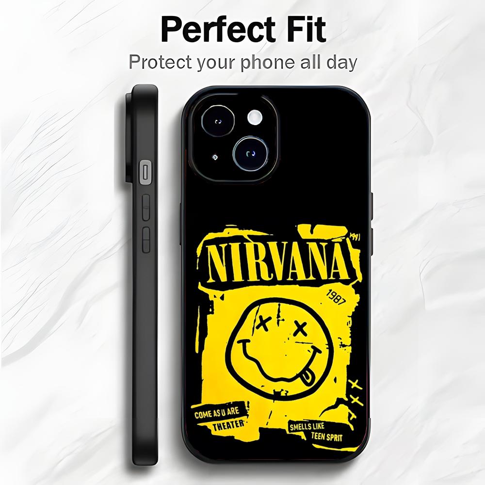 Гранж Легендарная Американская Группа N-Nirvana Чехол для Телефона Чехол для Телефона Мягкая Упаковка Легкий Для iPhone17 16 15 14 13ProMax