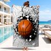 Basketball Pattern Background Beach Towel, Microfiber Beach Towel, Perfect For Pool, Beach, Travel, Home Decor Beach Party Fan gifts