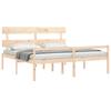 Senior Bed with Headboard 200x200 cm Solid Wood