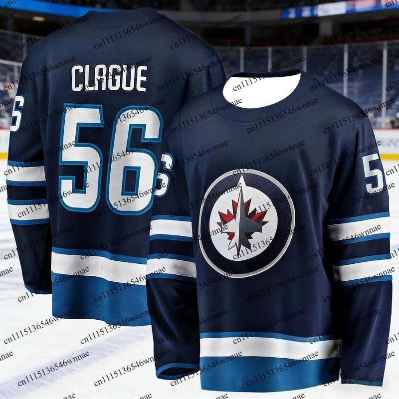 Мужская игровая тренировочная футболка для хоккея на льду Winnipeg Jets с 3D-печатью, дышащая, быстросохнущая, с длинным рукавом, детская