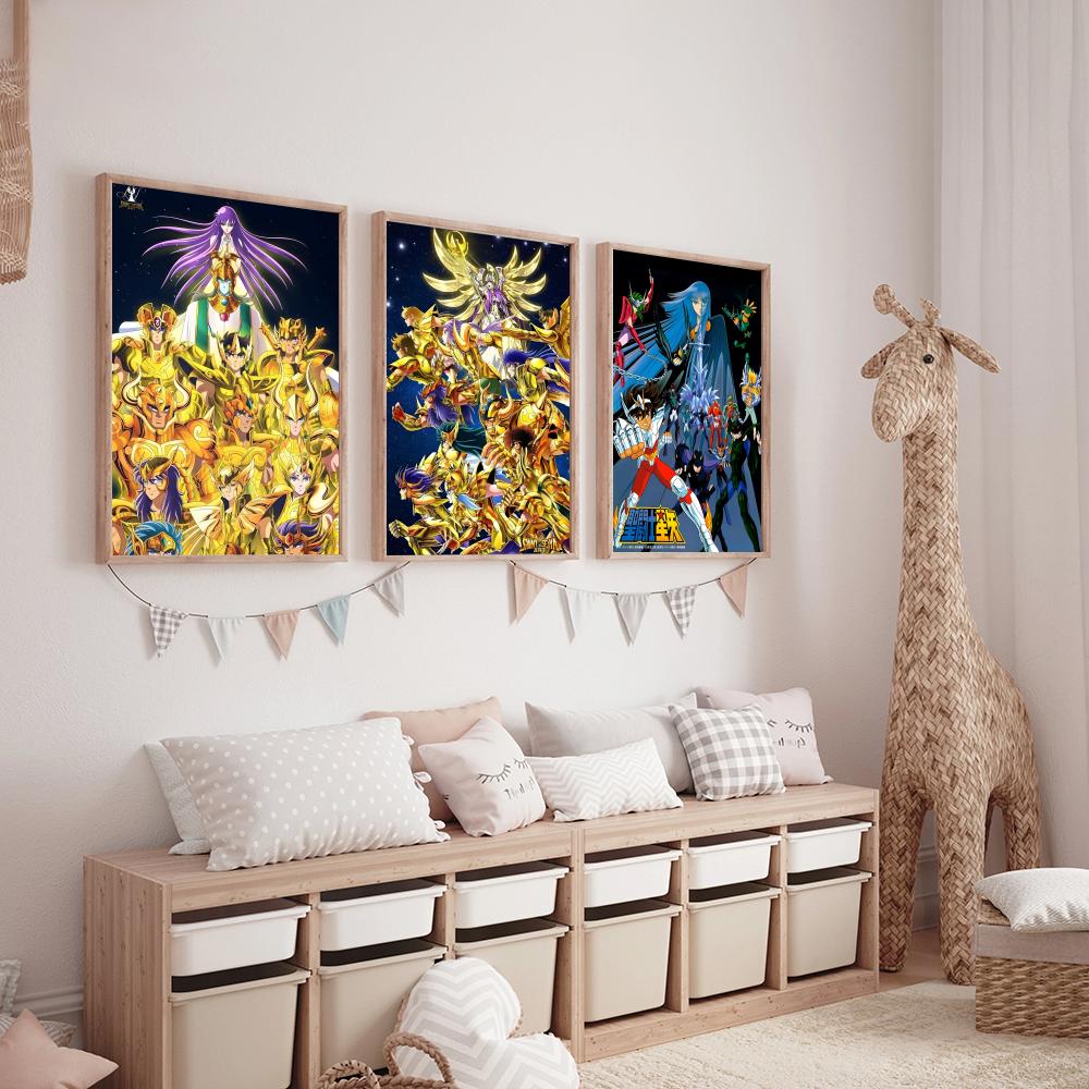 Saint Seiya Whitepaper Painting Calligraphy HD Canvas Poster living room bedroom bar aesthetic decoration