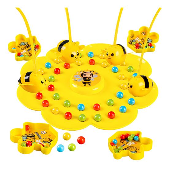 Magnetic Bee Bean Picking Game with Headband Color Cognition Kids Parents