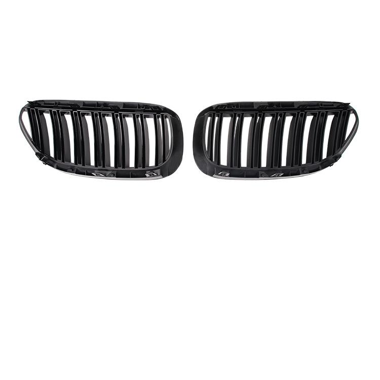 Glossy Black Single Line Style Car Front Bumper Grilles For BMW 6 Series E63 2003-2010 Matte Racing Grill Accessories
