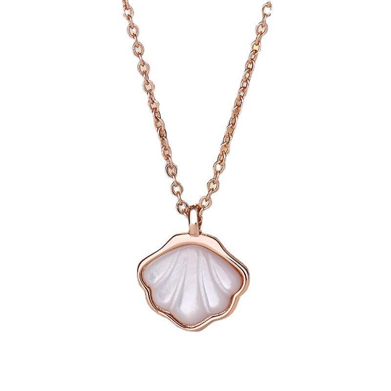 Белое ожерелье Fritillary Lifetime Female Hot Girl Shell Niche Fan-shaped Cuestion