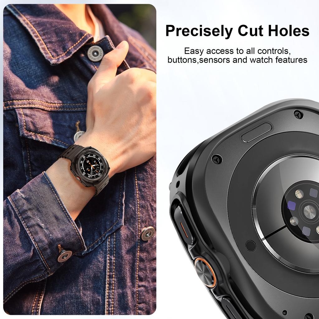 PC Case for Samsung Galaxy Watch 7 Ultra 47mm Accessories Hard Hollow Frame Protective Bumper for Galaxy Watch Ultra 47 mm cover