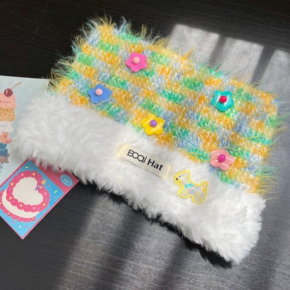 Knitted Cat Ear Hat Soft Cuffed Brim Ear Protection Cap Gifts Plush Hat Autumn Wear