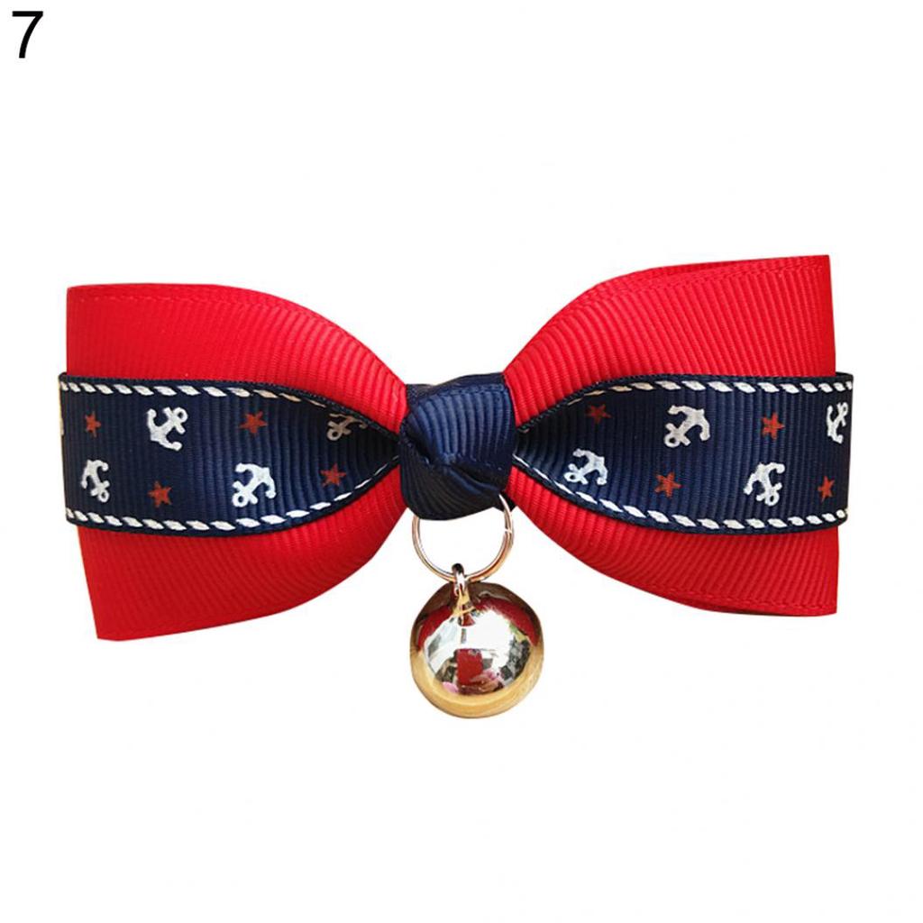 Bowknot Metal Bell Pendant Fashion Printed Pet Dog Cat Puppy Bow Tie Collar