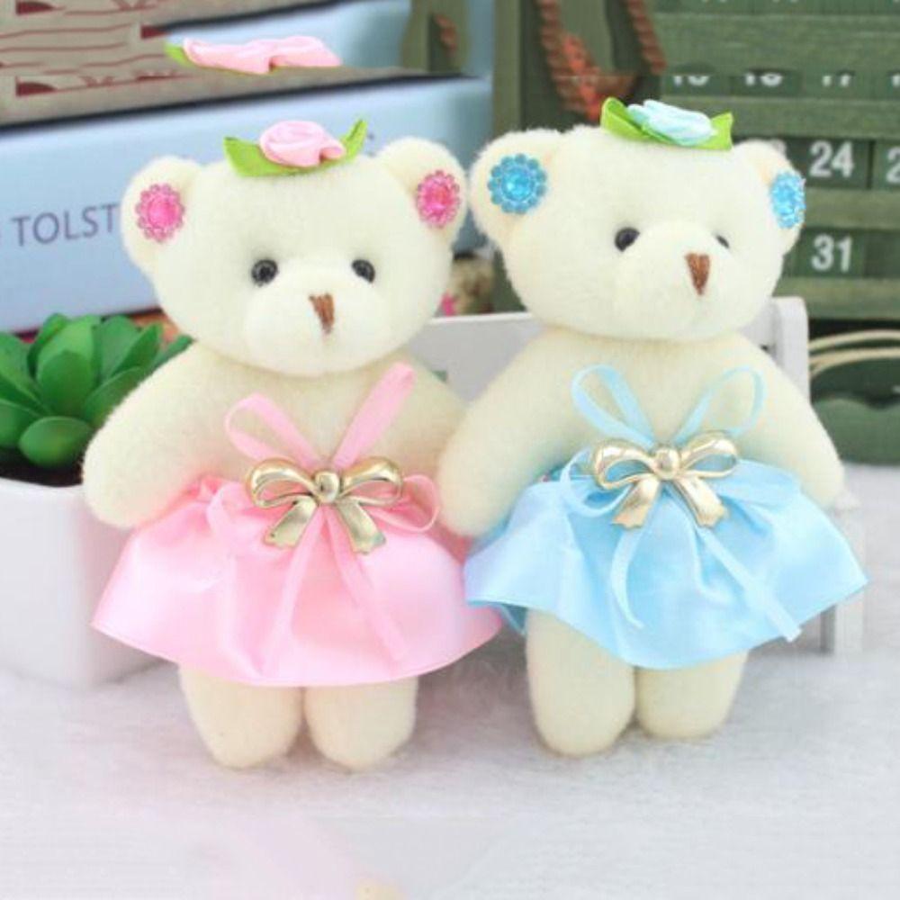 10pcs/set Plush Animal Mini Bear Flower Bouquet Cartoon Bear Plush Toys  Valentine's Day