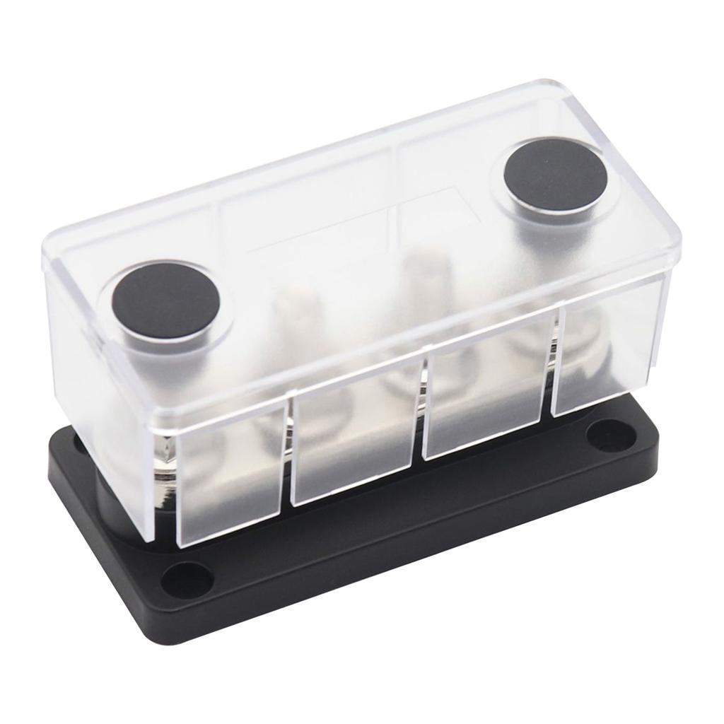 300A Power Distribution Block Bus Bar 4 X 3/8 48V DC Busbar Box with Transparent Cover