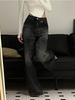 Vintage Black Wide Leg Jeans Women Oversized High Street Korean Fashion Baggy Denim Trousers Grunge Y2k Female Hip Hop