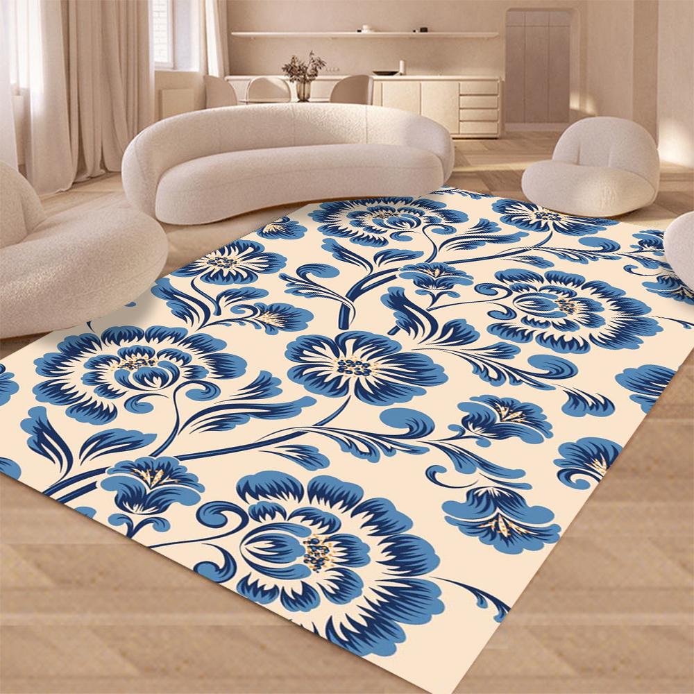 Синий Синий и Белый Фарфоровый Дизайн Ковра Зональный Ковер Стираемый Напольный Коврик для Дома Гостиной Кухни Спальни Противоскользящие Ковры