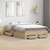 vidaXL Bed Frame Without Mattress with Drawers Double Engineered Wood 3345114