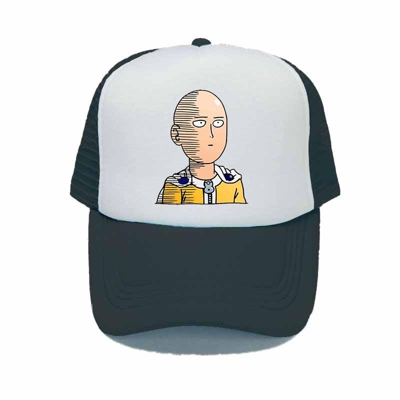 One Punch Man Mesh Dad Hat Japanese Anime Fans Casual Bone Gorras Cap For Women Unisex Webcomic Bald Hero Baseball Cap YY316