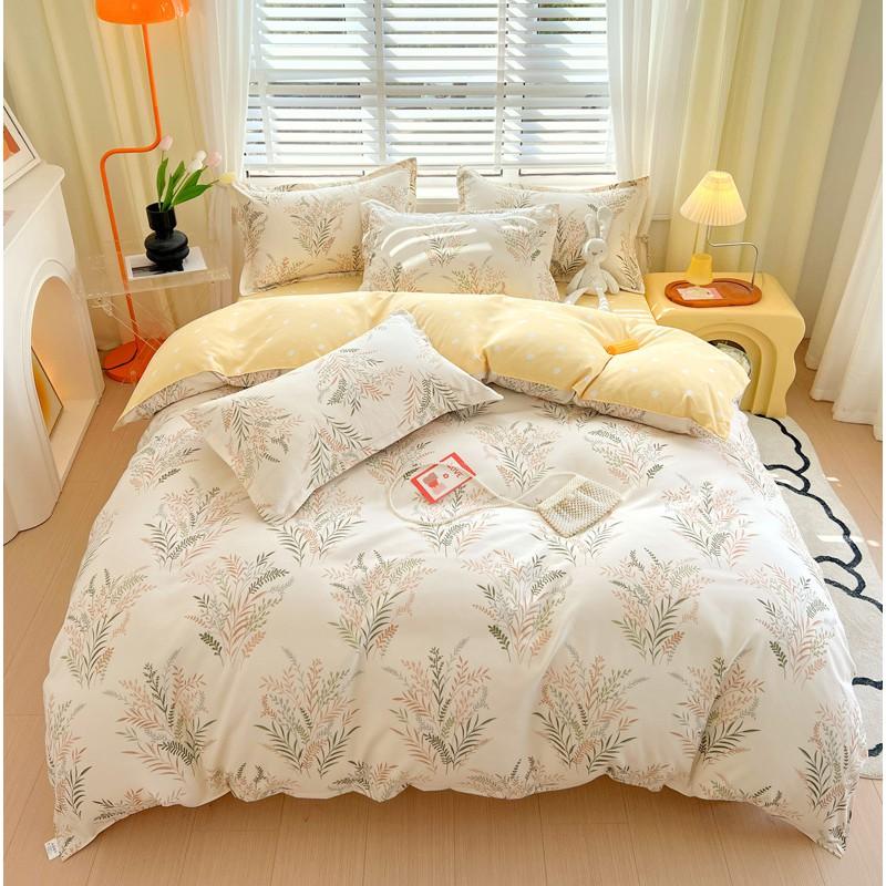 4 Thick Brushed Bed Set Single Dorm Bedding Sheet Pillowcase Quilt Cover Fresh Style