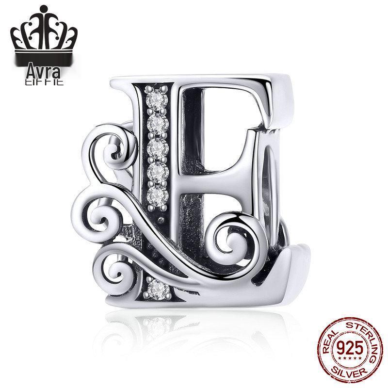 Avle Браслет из стерлингового серебра 925 пробы с английскими буквами и бусинами