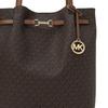 Michael Kors Сумка через плечо из канвы с покрытием, с брелоком-логотипом бренда Carson NS Signature, большая, женская, коричневая