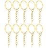 10pcs Key Ring Alloy Key Chain Ring Parts with Screw Eye Pin Connector DIY AccessoriesGold 25mm /