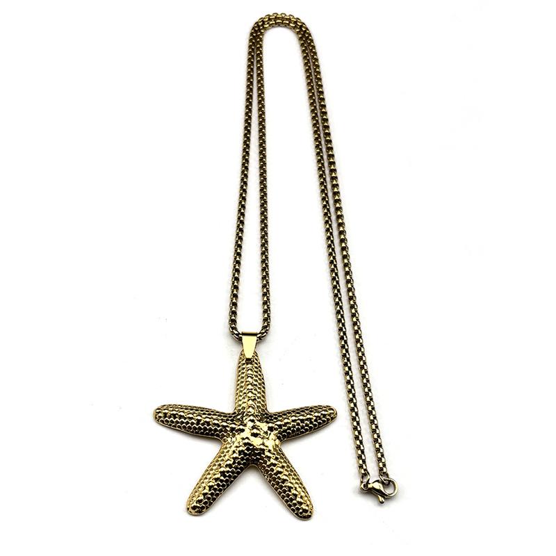 Starfish Sea Star Pendant Necklace For Women Men Stainless Steel Gold Silver Color Party Wedding Chain Jewelry Gifts