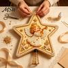 Creative Holiday Gift Ideas DIY Christmas Tree Topper Star Kit with Faux Pearl & Rhinestone Materials, Santa Snowman Reindeer Festive Home Ornament