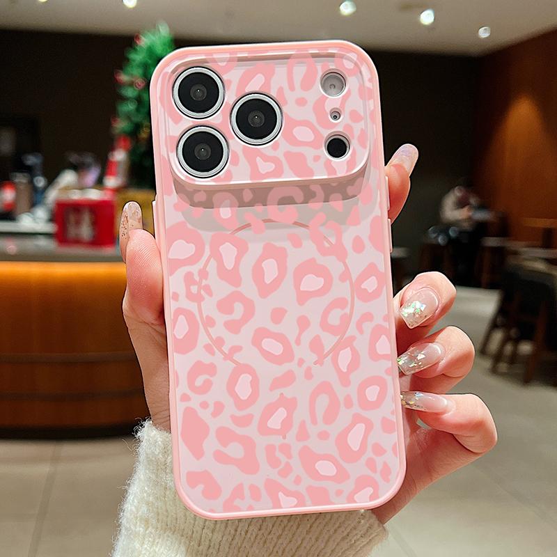 Чехол для телефона с леопардовым принтом для iPhone 17 Pro Max Funda iPhone 16 15 14 13 Pro Max Магнитный Для Magsafe Гибридный Тонкий Матовый Чехол