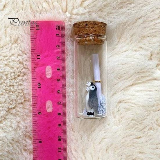 Penguin Message In A Bottle Gift Romantic Handwritten Letter Snowflake Penguin In Glass Bottle for Mother's Day Anniversary Valentine's Day Gift