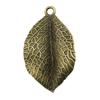 10шт подвески в форме листьев античная бронза цвет цинковый сплав 35х20мм