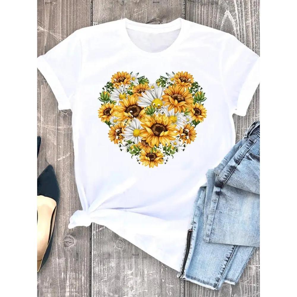 Леопардовый узор с сердечком для женщин, летняя милая модная футболка для девочек, повседневная футболка с коротким рукавом, милая женская футболка, одежда