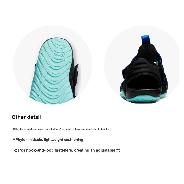 Nike Детские кроссовки Sunray Protect 2 BT Black Tropical Light Green Ярко-Малиновый Laser-Orange DM0973-013
