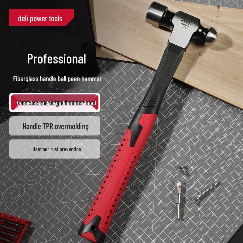 Deli Professional Fiber Handle Round Head Hammer