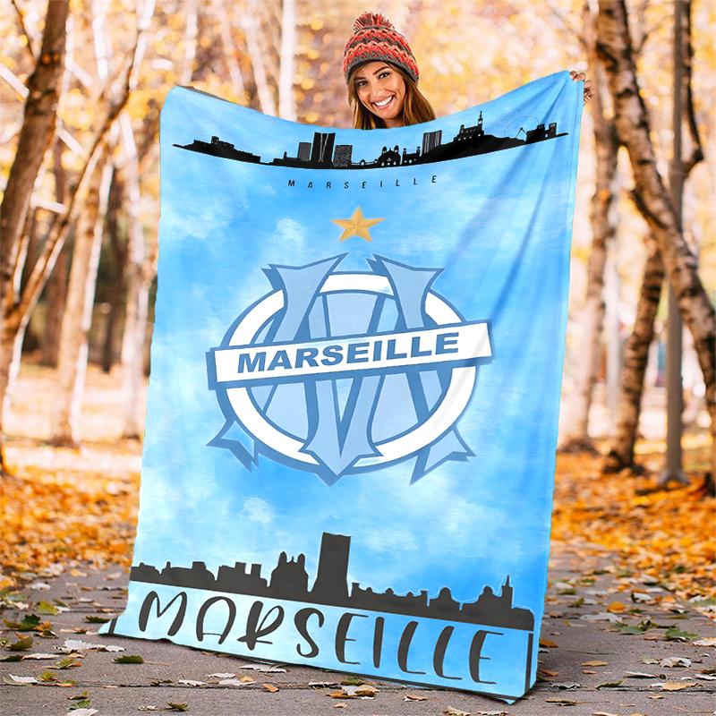 Marseilles Flannel Blanket Soft All-Season Throw, Design for Camping, Car Travel, Hiking Sofa, Bed, Office Perfect Gift for Parties