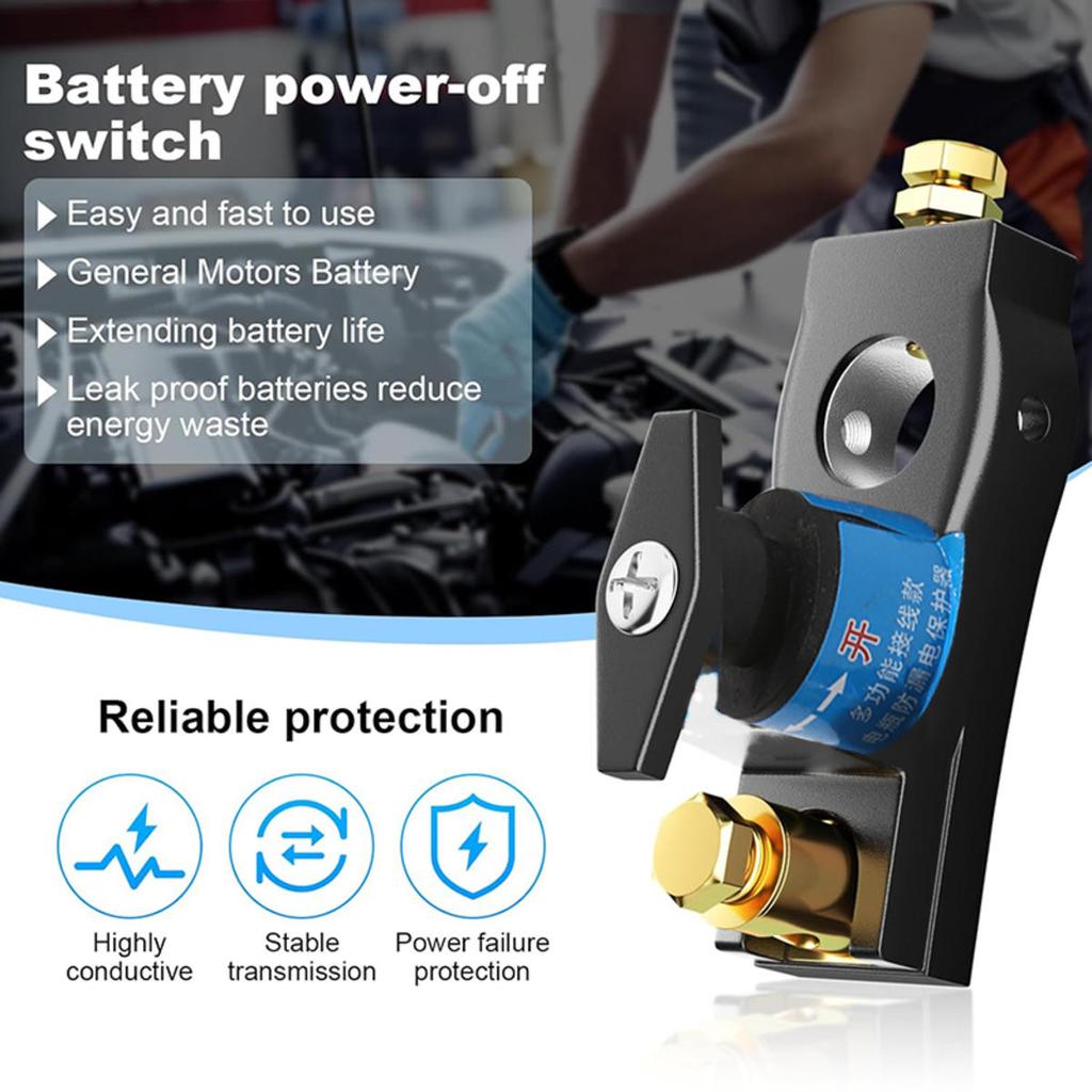 Universal Car Battery Disconnect Switch Battery Terminal Anti-leakage Switch Battery Disconnect Isolator Cut Off Disjunctor