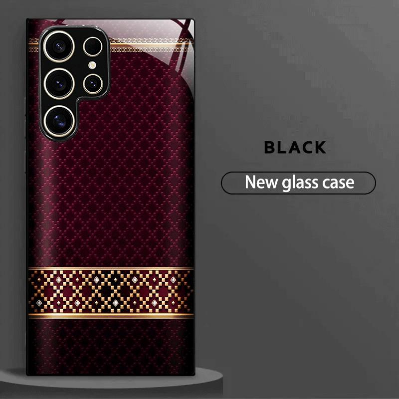 Красный и золотой узор Изысканный чехол для телефона для Samsung Galaxy S26 S25 S24 S23 S22 S21 FE Ultra Plus Мужчины женщины Встроенное стекло