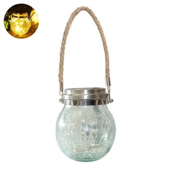 Solar Crack Light with Lanyard Automatic On/Off Waterproof Easy Installation Decorative Lighting Outdoor Hanging Lamp