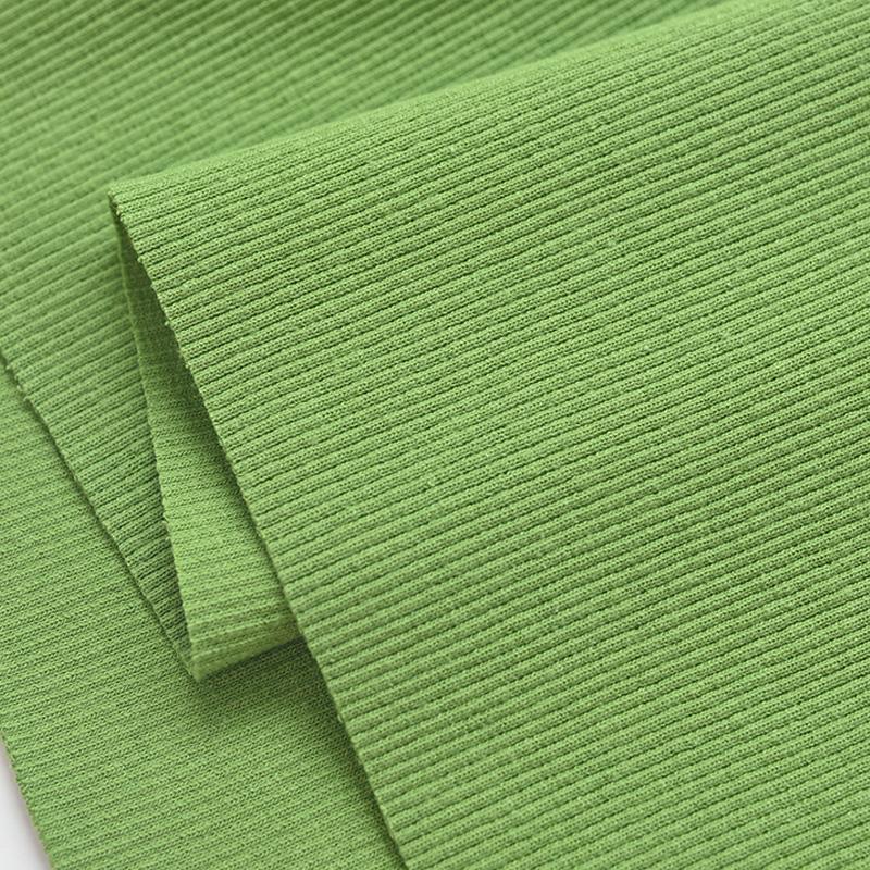 Хлопок Спандекс Рубчик Ткань Эластичный Трикотаж Манжета Пояс Штанина Рукава Толстовка Низ Футболка Топы Отделка рубчиком Джерси Трикотажная ткань в рубчик