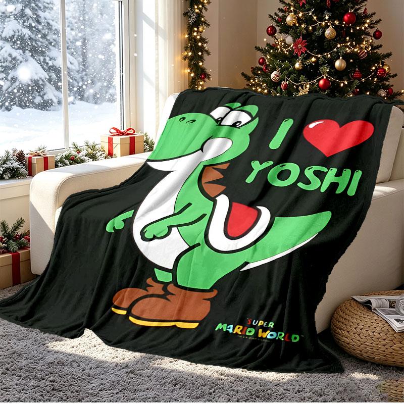 Yoshi Pattern Blanket for Home Decoration, Bed, Sofa, Car Travel, Camping, Suitable for All Seasons, Birthday Christmas Gift