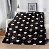 Black & Yellow Skull Flannel Blanket, Soft Warm Throw with Punk Skull Print, Cozy Bedding for Gothic & Rock Fans