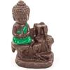 Зеленый держатель для благовоний из полирезины Smoke Buddha Cone с 10 декоративными конусами - 8 см  (Полирезин, зеленый)