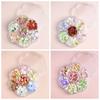 Pink Rose Flower Rose Nail Decorations Mixed Pearl Beads Rose Nail Rhinestones  Nail Salon