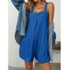 Women Summer Short Jumpsuits and Rompers Spaghetti Straps Casual Loose Pockets Playsuits Bodysuits
