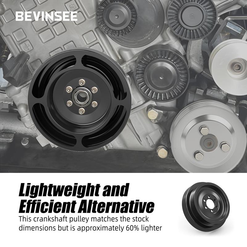 Lightweight Aluminum Crank Pulley for BMW N54 E90 E91 E92 E93 335i E82 E87 135i 1M, Replace 11227558083,only for Automatic Trans