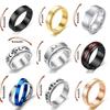 Простые кольца-спиннеры из нержавеющей стали для пар, вращающиеся, антистресс, обручальное кольцо, кольцо на фалангу, модный циркон