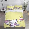 Cute 3D Printed Pochacco Anime Cartoon Bedding Set Soft Comfort Duvet Cover King Size For Kids Bedroom