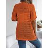 HNXC Summer Hollowed-out Short-sleeved Knitted Cardigan for Vacation Sun Protection Women's Wear