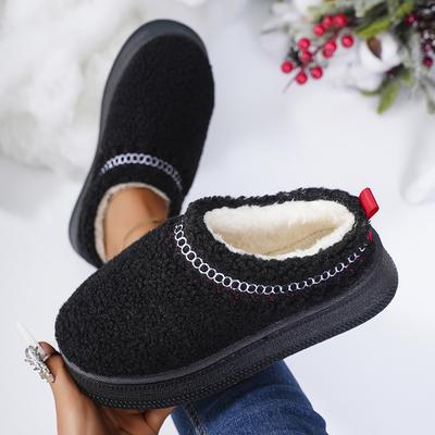 Зимние утолщенные плюшевые ботильоны женские из овечьего кашемира сохраняют тепло зимние ботинки женские нескользящие хлопковые туфли с толстой подошвой 2024